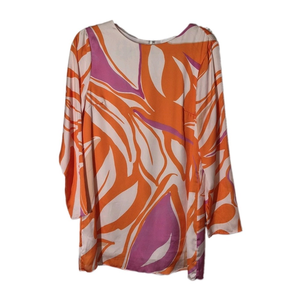 Lavender Brown Shift Dress M Halloween Psychedelic Swirl Leaf Print Boho